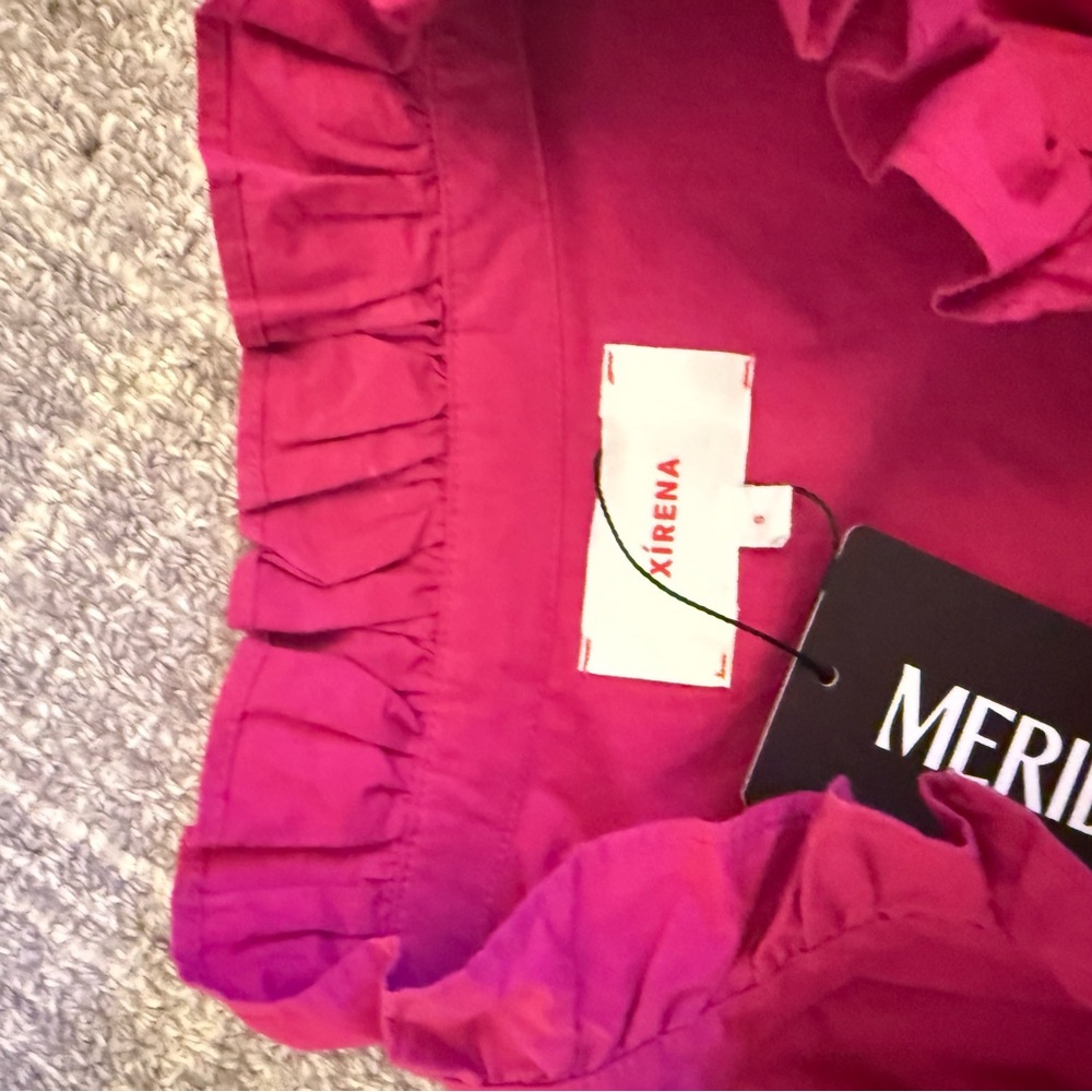 XiRENA Fuchsia Ruffled Blouse nwt - Picture 3 of 4